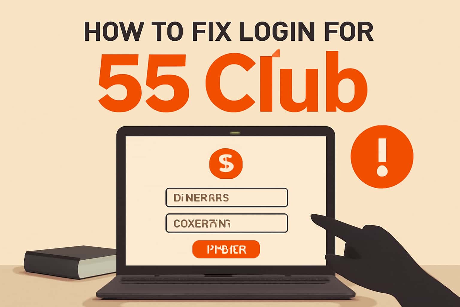 A professional representation of solving login issues for 55 Club.