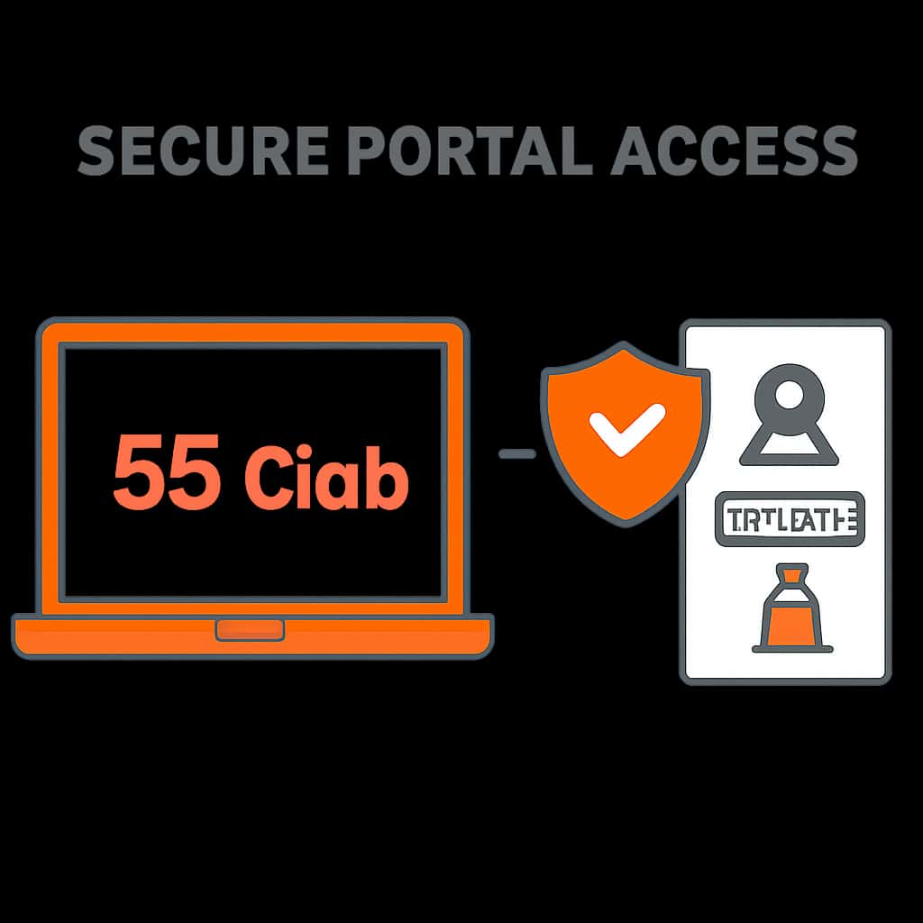 Diagram illustrating access protocols for Secure 55 Club Portal.