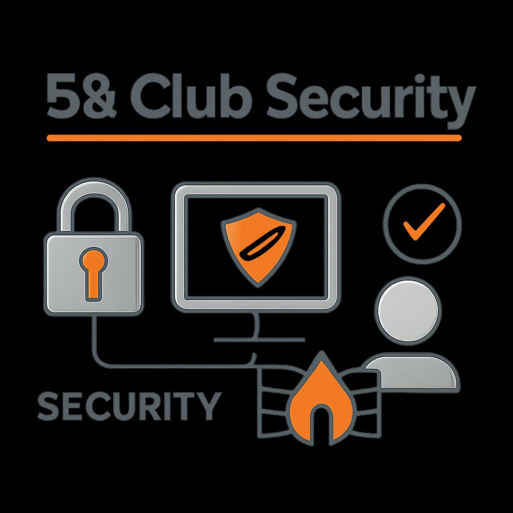 An educational diagram illustrating aspects of 55 Club Security.